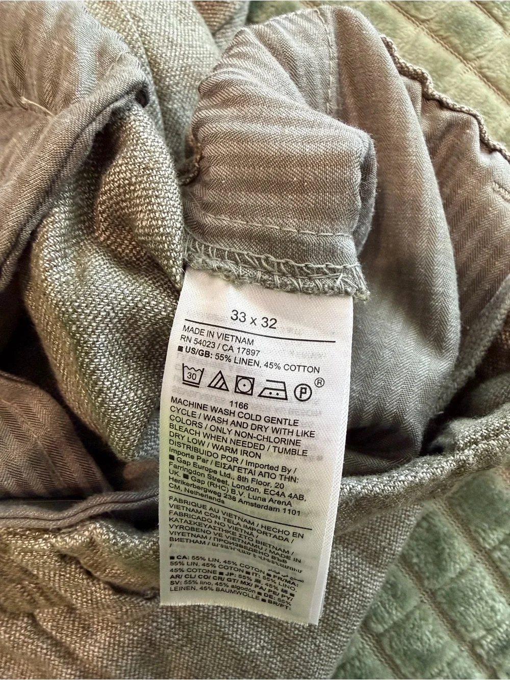 NWT Banana Republic Men's Olive Green Linen-Blend Pants